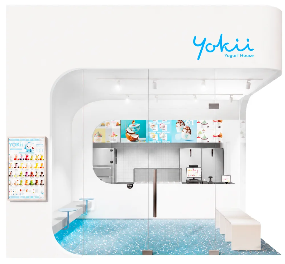Render of a YOKII kiosk shop